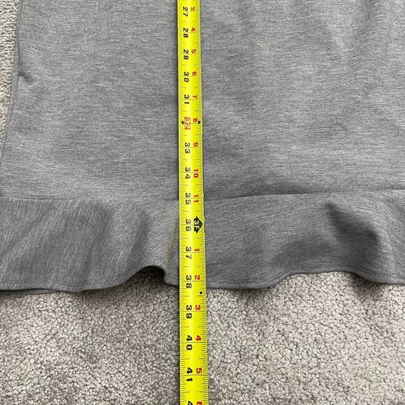 Old Navy Flutter Ruffle Sheath Dress Womens Large Gray Ponte Knit Stretch Work - Picture 8 of 13
